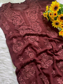 Viscose Handwork comfort Long Kurta - Chikankari official