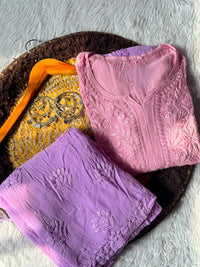 Viscose heavy Daman tone to Ombre Chikankari 2pc - Chikankari official