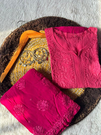 Viscose heavy Daman tone to Ombre Chikankari 2pc - Chikankari official