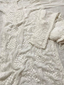 Viscose heavywork 3d Kurta pant dupatta set - Chikankari official