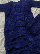 Viscose heavywork 3d Kurta pant dupatta set - Chikankari official