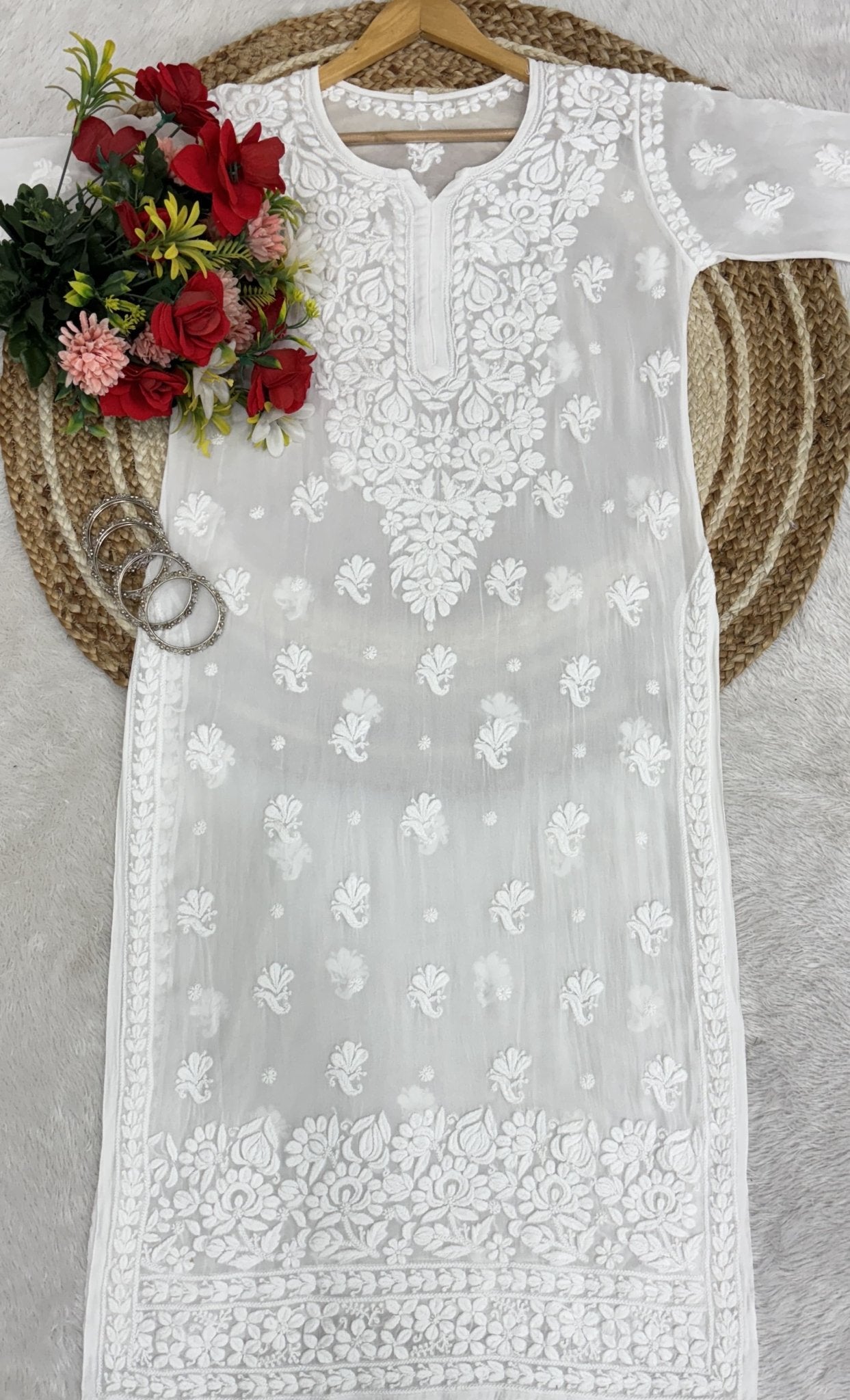 Viscose Kurti 70 Gram Anchor Thread 3D Work & Viscose Piazo Anchor Thread - Chikankari official