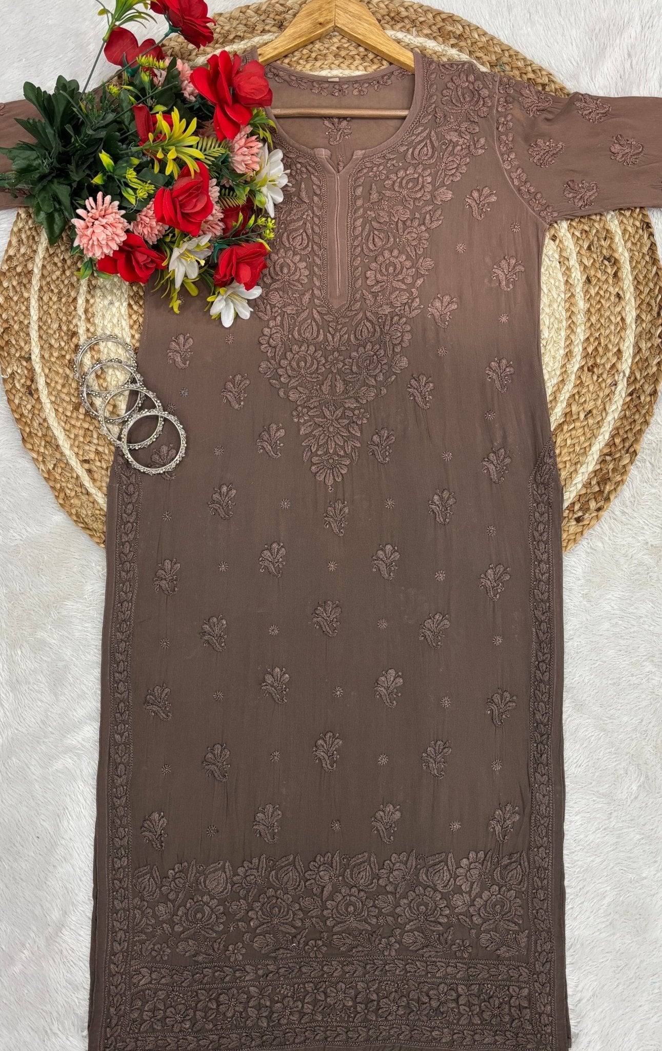 Viscose Kurti 70 Gram Anchor Thread 3D Work & Viscose Piazo Anchor Thread - Chikankari official