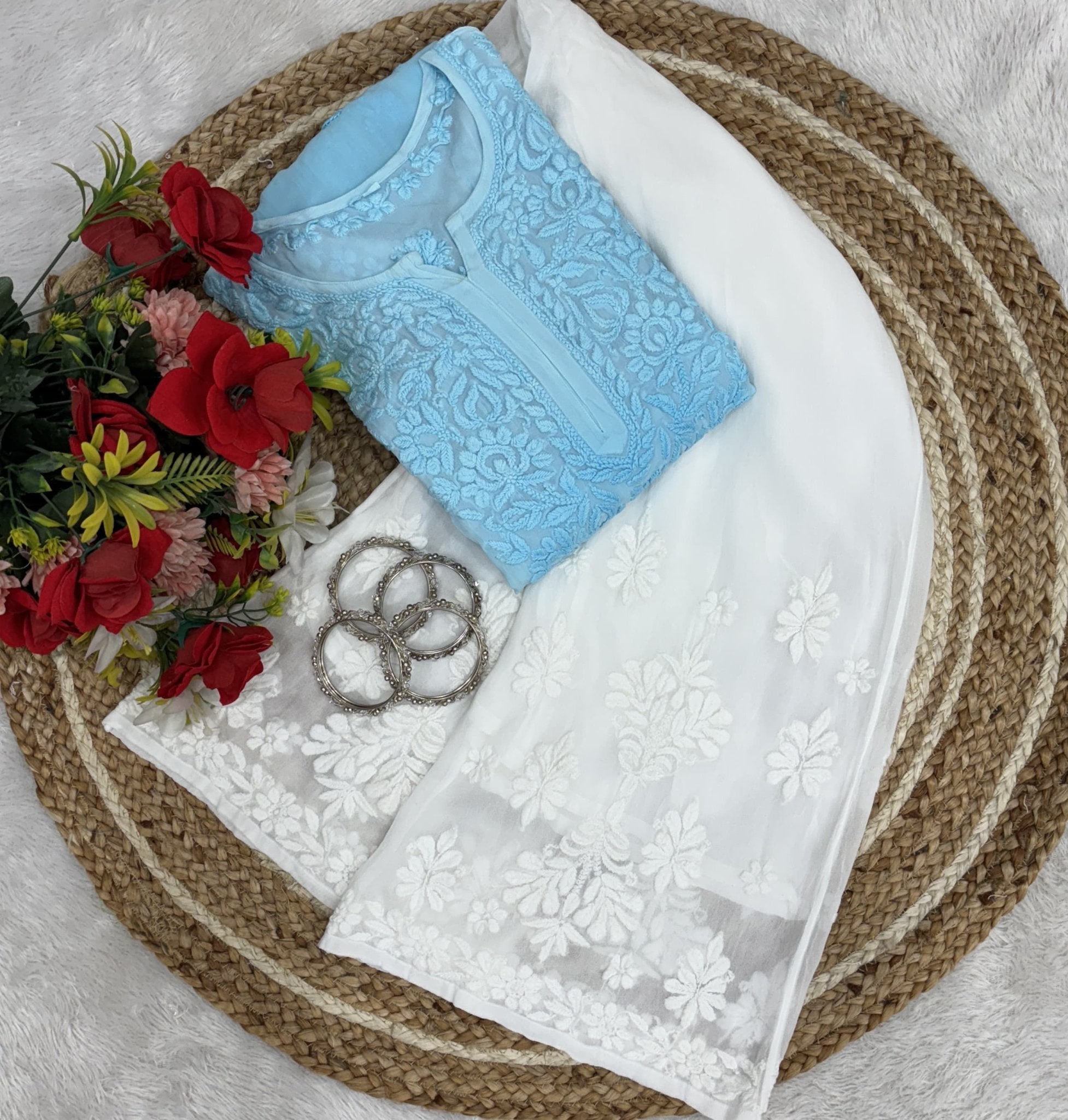 Viscose Kurti 70 Gram Anchor Thread 3D Work & Viscose Piazo Anchor Thread - Chikankari official