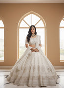 Viscose Muqaish Embroidered lehenga Set - Chikankari official