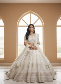 Viscose Muqaish Embroidered lehenga Set - Chikankari official