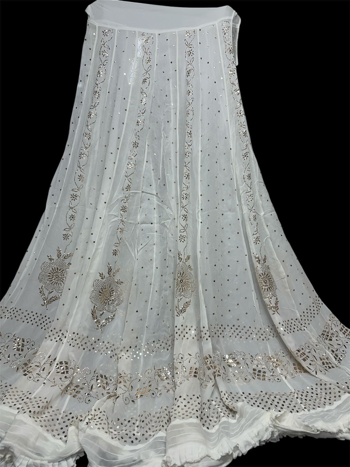 Viscose Muqaish Embroidered lehenga Set - Chikankari official