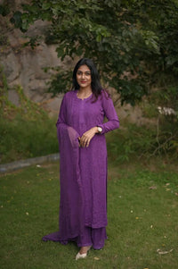 Viscose Premium Set with Muqaish Plazzo - Chikankari official