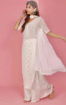 Viscose Ring Jaal Premium Set - Chikankari official