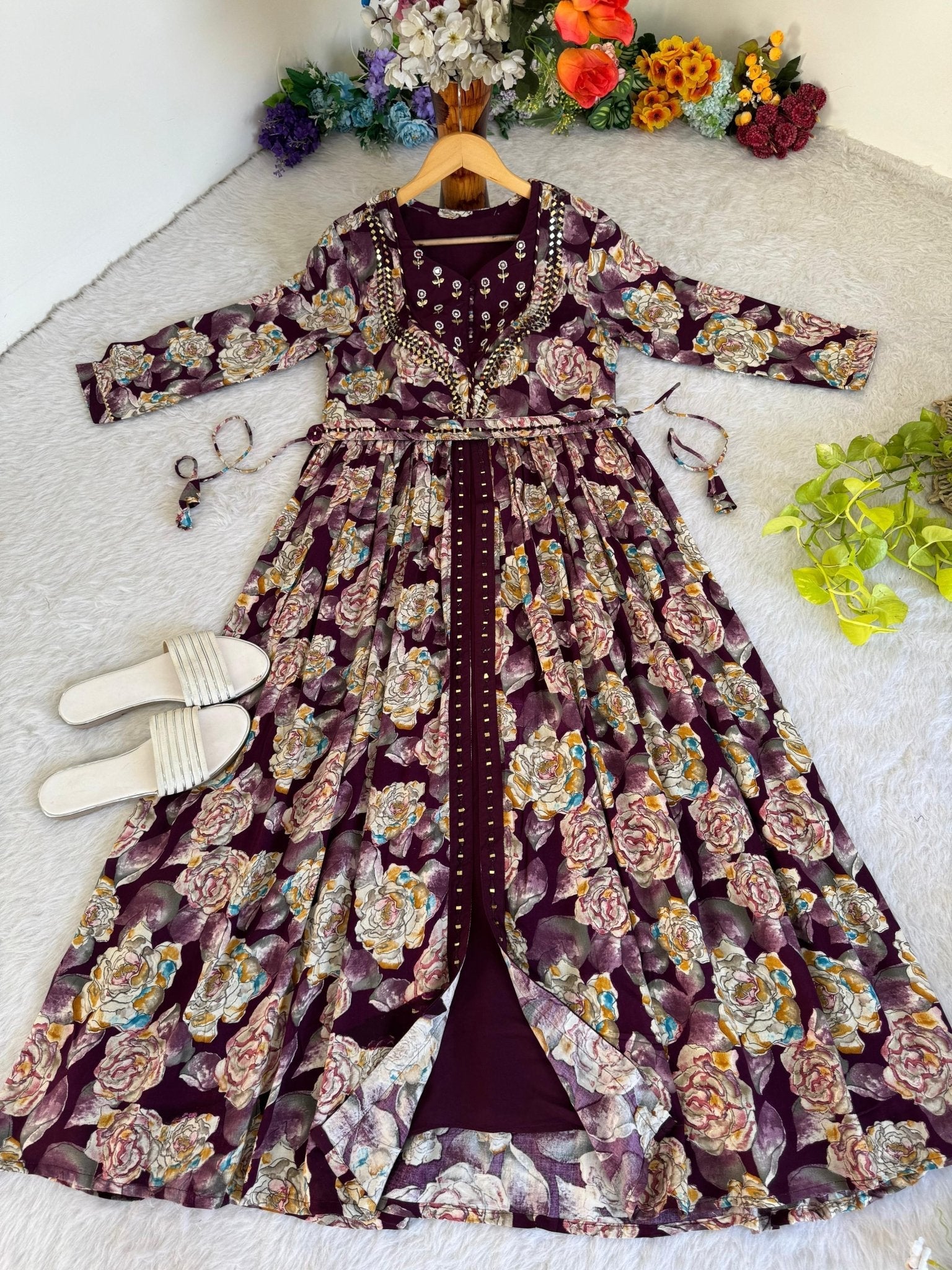 Wear Exquisite hand Embroidered Gown - Chikankari official