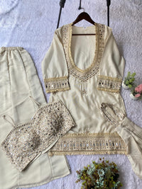 Wedding mirror embroidered 4pc set - Chikankari official