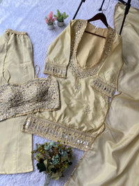 Wedding mirror embroidered 4pc set - Chikankari official