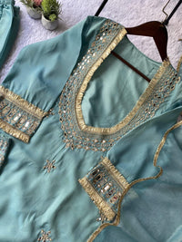 Wedding mirror embroidered 4pc set - Chikankari official