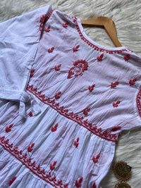 White Base Light weight Mul Mul Top - Chikankari official