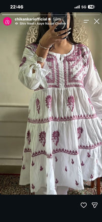 White Base Light weight Mul Mul Top - Chikankari official