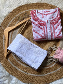 White Base Light weight Mul Mul Top - Chikankari official