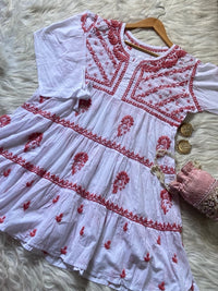 White Base Light weight Mul Mul Top - Chikankari official