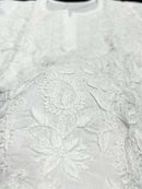 White Pure Cotton Short Top - Chikankari official