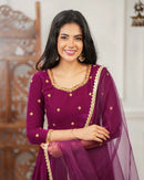 Winter Party Wear 3pc Velvet Set - Chikankari official