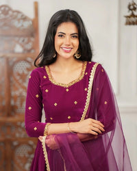 Winter Party Wear 3pc Velvet Set - Chikankari official