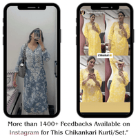 Chikankari long mul mul kurti. feedback