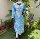 Zainab Soft & Comfy Mul leafy Contrast Kurtis - Chikankari official