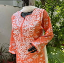 Zainab Soft & Comfy Mul leafy Contrast Kurtis - Chikankari official