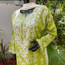 Zainab Soft & Comfy Mul leafy Contrast Kurtis - Chikankari official