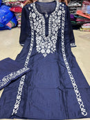 Zara Chanderi Festive Elegance Set - Chikankari official