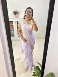 Zara Chiffon Designer Saree - Chikankari official