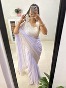 Zara Chiffon Designer Saree - Chikankari official