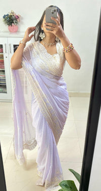 Zara Chiffon Designer Saree - Chikankari official