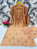 Zara Dyeable Kurta plazzo Set with Fine embroidery - Chikankari official