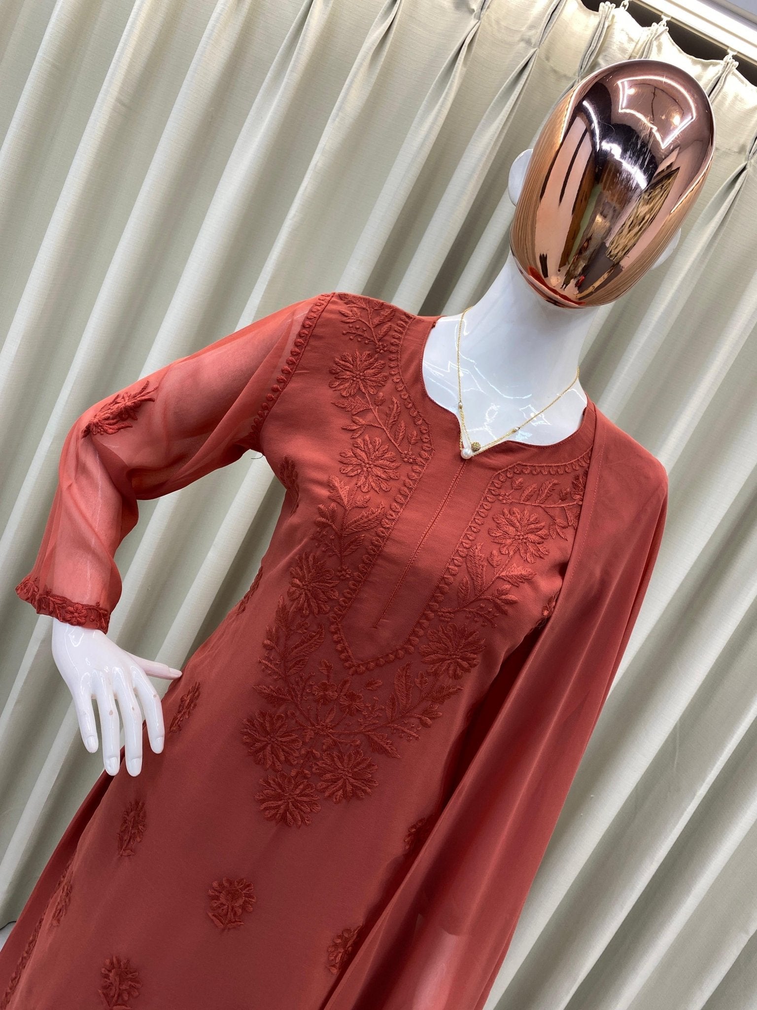 Zara Georgette Heavy Embroidery 3d Suit Set - Chikankari official