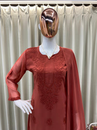 Zara Georgette Heavy Embroidery 3d Suit Set - Chikankari official