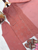 Zara Luxury Chikankari Suit Hand Muqaish Work 3pc Set - Chikankari official