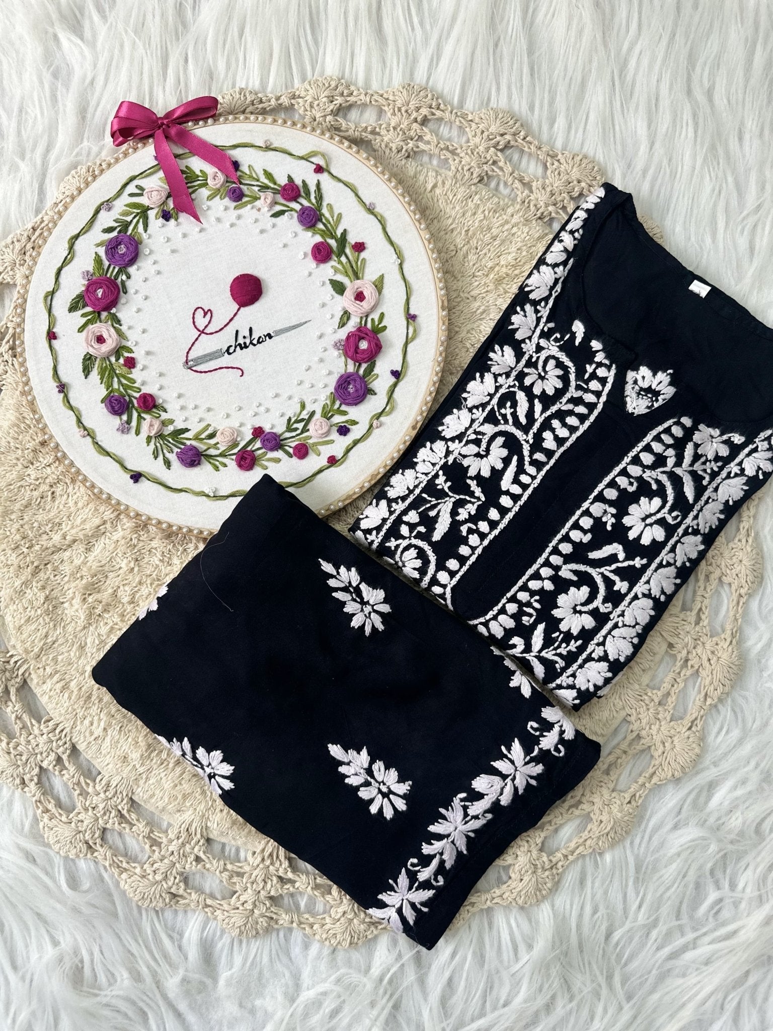 Zara Modal Cotton Embroidery Daman Combo - Chikankari official