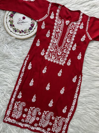 Zara Modal Cotton Embroidery Daman Combo - Chikankari official