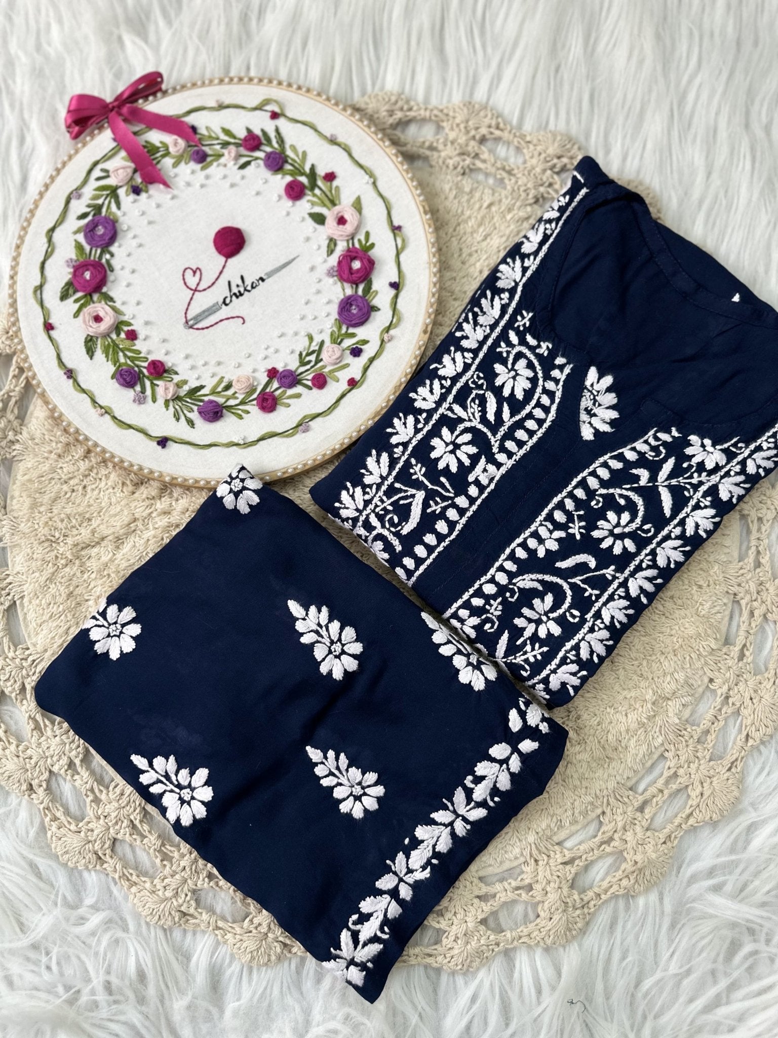 Zara Modal Cotton Embroidery Daman Combo - Chikankari official