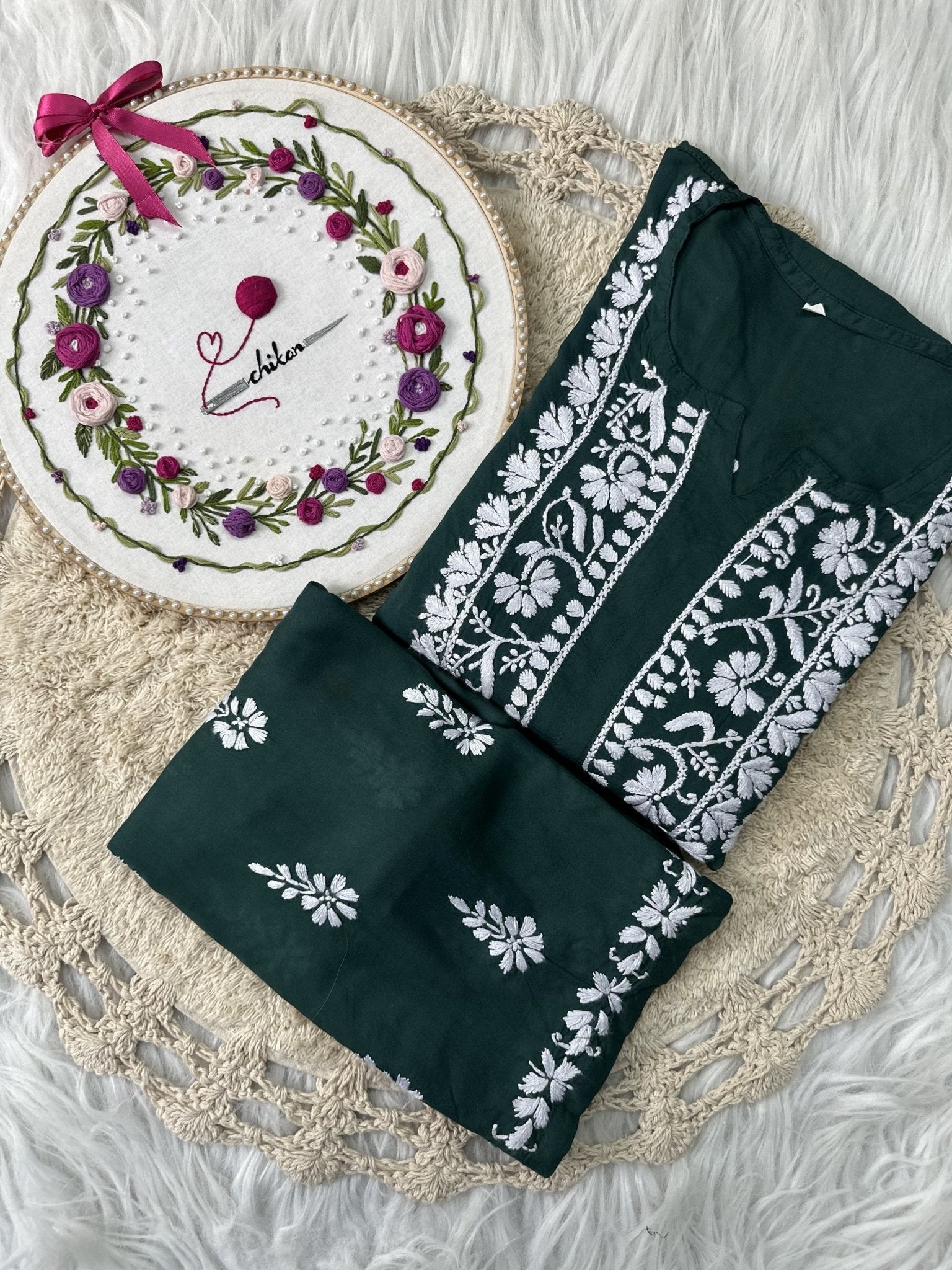Zara Modal Cotton Embroidery Daman Combo - Chikankari official