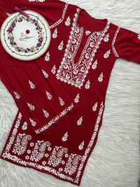 Zara Modal Cotton Embroidery Daman Combo - Chikankari official