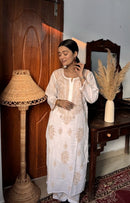 Zara Multi Thread Mul Kurta - Chikankari official