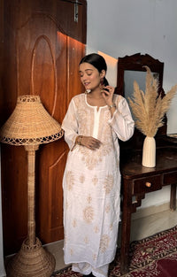 Zara Multi Thread Mul Kurta - Chikankari official