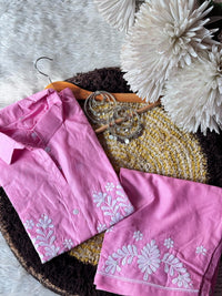 Zara White embroidery chikankari Co - ord Set - Chikankari official