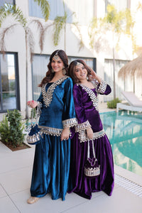 Zari work Special Set With Purse - Chikankari official