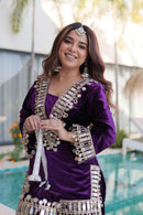 Zari work Special Set With Purse - Chikankari official
