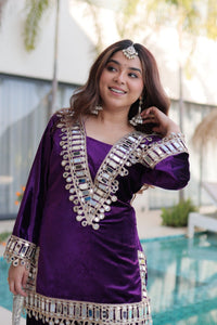 Zari work Special Set With Purse - Chikankari official