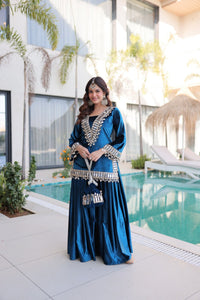 Zari work Special Set With Purse - Chikankari official