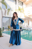 Zari work Special Set With Purse - Chikankari official