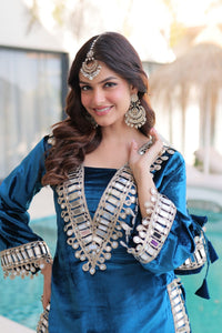 Zari work Special Set With Purse - Chikankari official